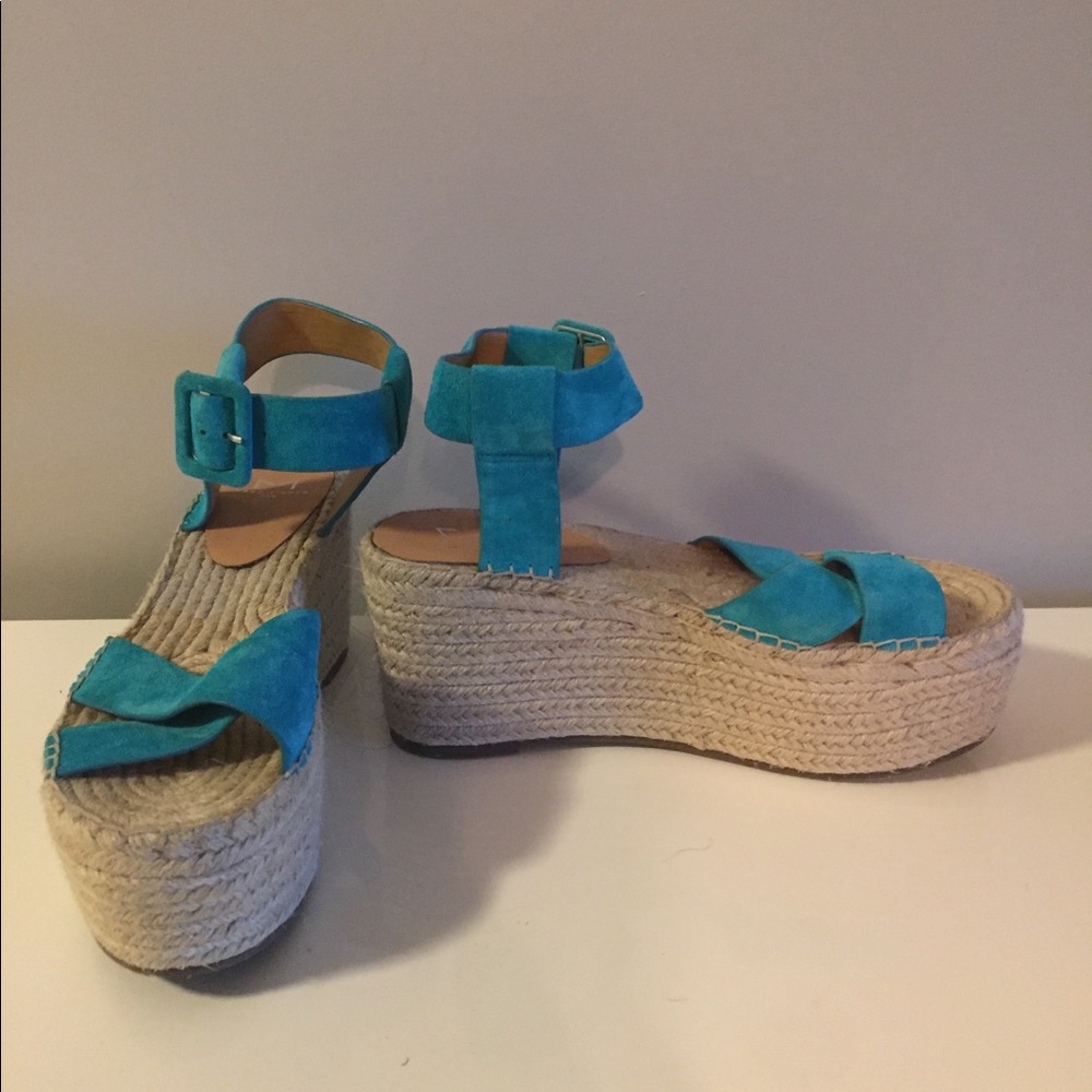 Marc Fisher blue espadrille platform sandals